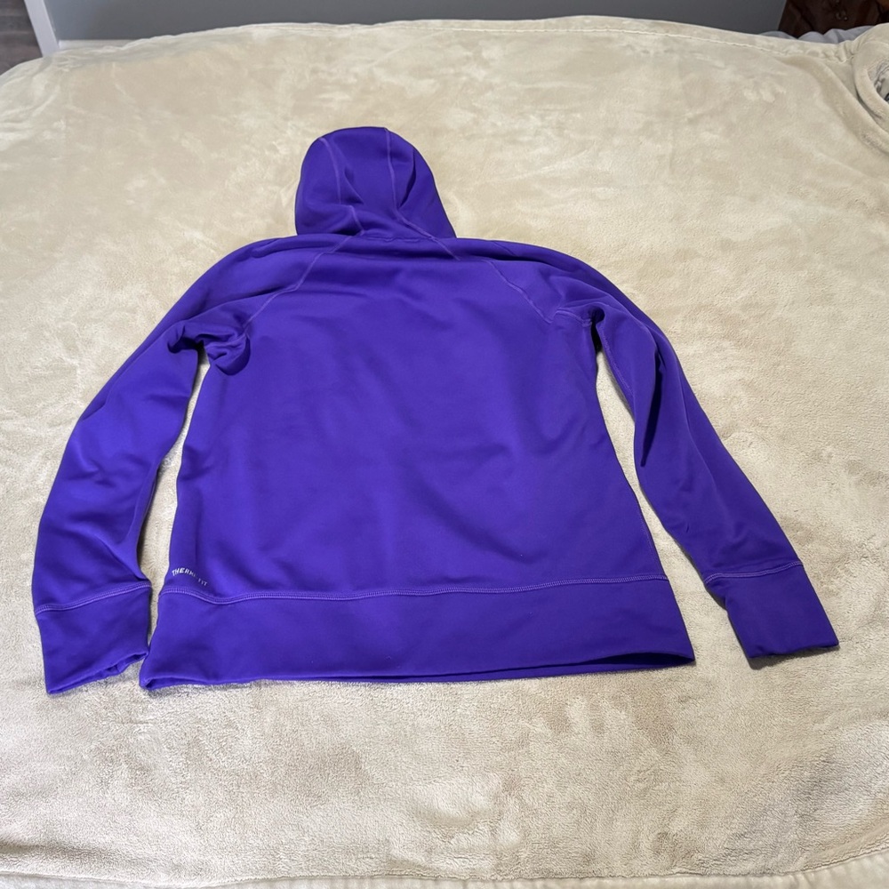 Nike Purple Hoodie with Neon Lime Swoosh - Picture 2 of 3